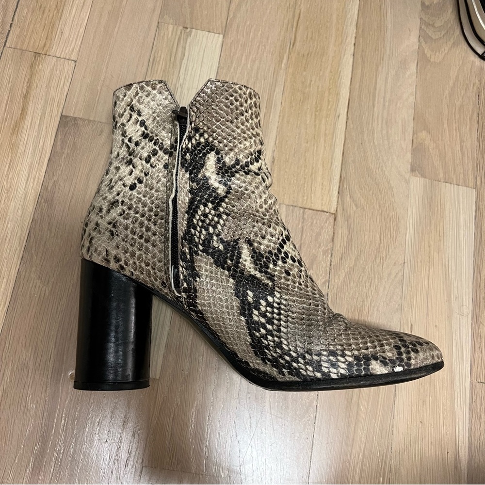 Maje Embossed Python Booties - image 4